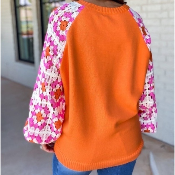 🍑 KNIT CROCHET DETAILED LONG SLEEVE SWEATER - Picture 4 of 4